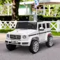 Coche Eléctrico para Niños de Batería 12 V BENZ G500 con Control Remoto Música Bocina 3-5 km/h Carga 30 kg Blanco