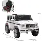 Coche Eléctrico para Niños de Batería 12 V BENZ G500 con Control Remoto Música Bocina 3-5 km/h Carga 30 kg Blanco