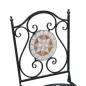 Set de 2 Sillas Plegables de Jardín Bistro Silla Asiento Mosaico para Terraza Balcón Metal Carga 120 kg 50x40x94,5 cm Negro