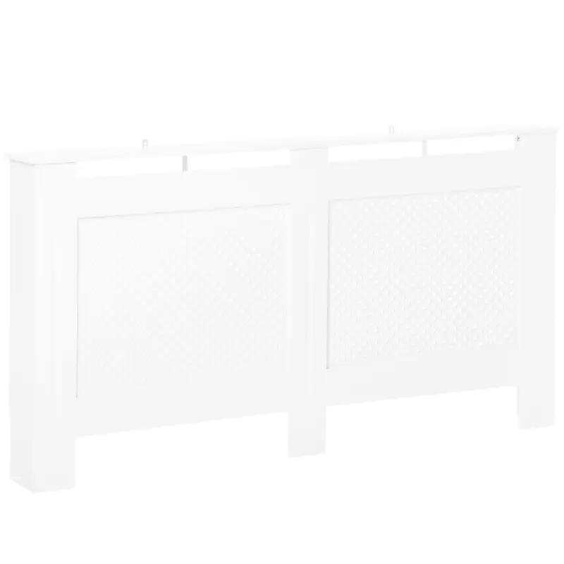 Cubreradiador de MDF Cubierta para Radiador con Listones para Salón Dormitorio Pasillo 151,5x19x82 cm Blanco