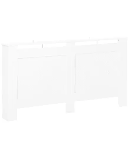 Cubreradiador de MDF Cubierta para Radiador con Listones para Salón Dormitorio Pasillo 151,5x19x82 cm Blanco