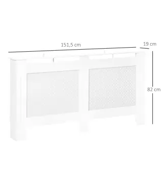 Cubreradiador de MDF Cubierta para Radiador con Listones para Salón Dormitorio Pasillo 151,5x19x82 cm Blanco
