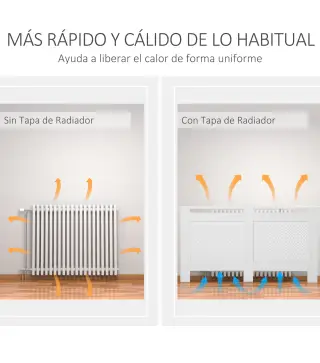 Cubreradiador de MDF Cubierta para Radiador con Listones para Salón Dormitorio Pasillo 151,5x19x82 cm Blanco