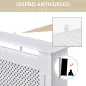 Cubreradiador de MDF Cubierta para Radiador con Listones para Salón Dormitorio Pasillo 151,5x19x82 cm Blanco