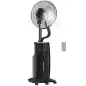 Ventilador de Pie Oscilante con Nebulizador 90W con Control Remoto 5 Aspas Tanque de Agua 3,1 L 44,5x44,5x135 cm Negro