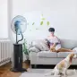 Ventilador de Pie Oscilante con Nebulizador 90W con Control Remoto 5 Aspas Tanque de Agua 3,1 L 44,5x44,5x135 cm Negro