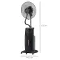 Ventilador de Pie Oscilante con Nebulizador 90W con Control Remoto 5 Aspas Tanque de Agua 3,1 L 44,5x44,5x135 cm Negro
