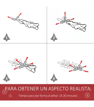 Árbol de Navidad Artificial de 150cm 408 Ramas Bayas y Piñas Puntas Nevadas Decoración Navideña de Interior Verde