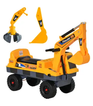 Tractor sin Pedales para Niños de 2-3 Años Excavadora Correpasillos con Pala Delantera Luces Música y Espacio de Alamcenaje Ocul