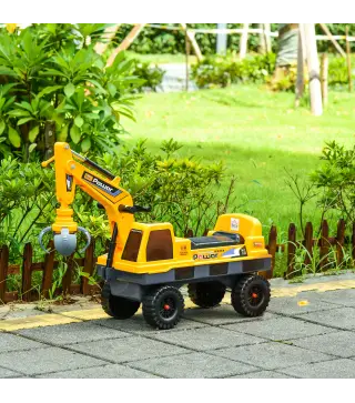 Tractor sin Pedales para Niños de 2-3 Años Excavadora Correpasillos con Pala Delantera Luces Música y Espacio de Alamcenaje Ocul