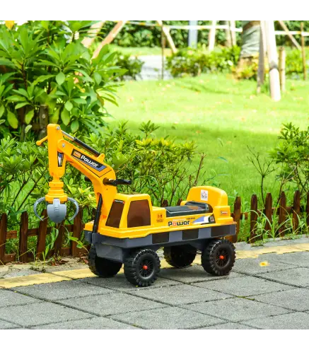 Tractor sin Pedales para Niños de 2-3 Años Excavadora Correpasillos con Pala Delantera Luces Música y Espacio de Alamcenaje Ocul