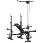 Banco de Pesas Multifuncional Ajustable para Entrenamiento de Cuerpo Entero 180x134x200 cm Plata y Negro