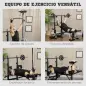 Banco de Pesas Multifuncional Ajustable para Entrenamiento de Cuerpo Entero 180x134x200 cm Plata y Negro