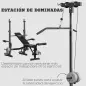 Banco de Pesas Multifuncional Ajustable para Entrenamiento de Cuerpo Entero 180x134x200 cm Plata y Negro