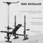Banco de Pesas Multifuncional Ajustable para Entrenamiento de Cuerpo Entero 180x134x200 cm Plata y Negro