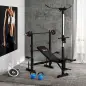 Banco de Pesas Multifuncional Ajustable para Entrenamiento de Cuerpo Entero 180x134x200 cm Plata y Negro