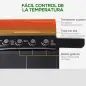 Barbacoa de Gas con 4+1 Quemadores 14,4 KW Mesas Laterales Armario de Almacenaje Termómetro y 2 Ruedas Acero Inoxidable BBQ 125x