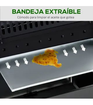 Barbacoa de Gas con 4+1 Quemadores 14,4 KW Mesas Laterales Armario de Almacenaje Termómetro y 2 Ruedas Acero Inoxidable BBQ 125x