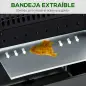 Barbacoa de Gas con 4+1 Quemadores 14,4 KW Mesas Laterales Armario de Almacenaje Termómetro y 2 Ruedas Acero Inoxidable BBQ 125x