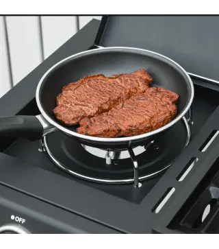 Barbacoa de Gas BBQ con 3+1 Quemadores 11,6 KW 2 Mesas Laterales Armario de 2 Puertas Termómetro y 2 Ruedas Acero Inoxidable 110