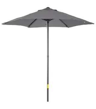 Parasol de Terraza Exterior con Techo de Ventilación Poste Desmontable de Aluminio para Jardín Patio Gris Oscuro