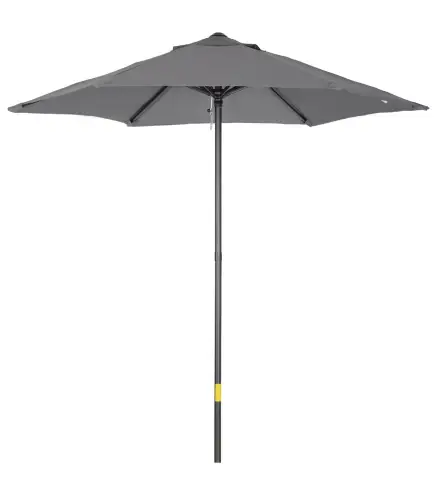 Parasol de Terraza Exterior con Techo de Ventilación Poste Desmontable de Aluminio para Jardín Patio Gris Oscuro