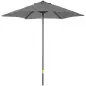 Parasol de Terraza Exterior con Techo de Ventilación Poste Desmontable de Aluminio para Jardín Patio Gris Oscuro