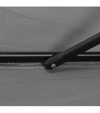 Parasol de Terraza Exterior con Techo de Ventilación Poste Desmontable de Aluminio para Jardín Patio Gris Oscuro