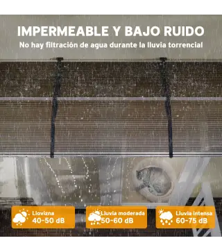 Marquesina Exterior para Puertas y Ventanas 303x96x27 cm con Regleta de Aleación de Aluminio PP Policarbonato Marrón