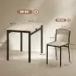 Juego de Mesa y 4 Sillas de Comedor Estilo Moderno Marco Metálico para Espacios Pequeños Negro