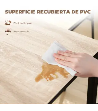 Juego de Mesa y 4 Sillas de Comedor Estilo Moderno Marco Metálico para Espacios Pequeños Negro