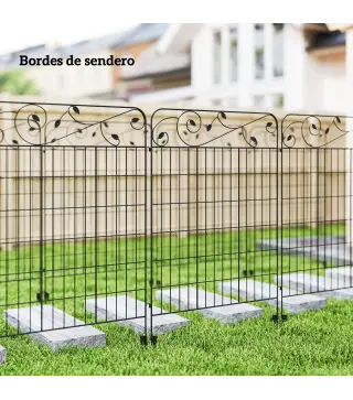 Valla de Jardín Exterior de 4 Paneles 88x110 cm Vallas Decorativas con Ángulo Ajustable Negro