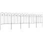 Set de 5 Vallas Decorativas para Jardín Metálicas 305x79,5 cm Combinación Libre Barrera para Animales Negro
