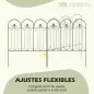 Set de 5 Vallas Decorativas para Jardín Metálicas 305x79,5 cm Combinación Libre Barrera para Animales Negro