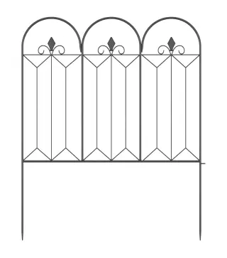 Set de 5 Vallas Decorativas para Jardín Metálicas 305x79,5 cm Combinación Libre Barrera para Animales Negro