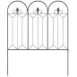 Set de 5 Vallas Decorativas para Jardín Metálicas 305x79,5 cm Combinación Libre Barrera para Animales Negro