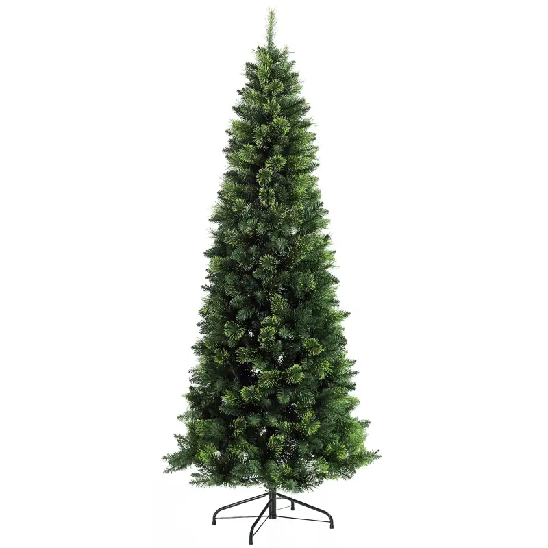 Árbol de Navidad Artificial de 180 cm con 618 Ramas Agujas de Pino y Base de Acero Ø70x180 cm Verde