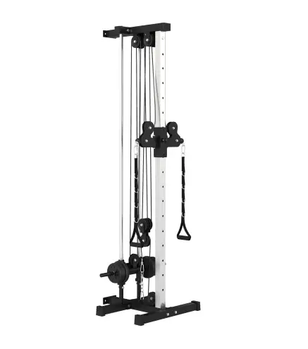 Máquina Polea Alta y Baja de Pared de Doble Polea Ajustable en 15 Posiciones Multifunción Lat Pulldown para Gimnasio