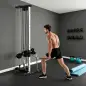 Máquina Polea Alta y Baja de Pared de Doble Polea Ajustable en 15 Posiciones Multifunción Lat Pulldown para Gimnasio