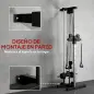 Máquina Polea Alta y Baja de Pared de Doble Polea Ajustable en 15 Posiciones Multifunción Lat Pulldown para Gimnasio