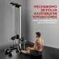Máquina Polea Alta y Baja de Pared de Doble Polea Ajustable en 15 Posiciones Multifunción Lat Pulldown para Gimnasio