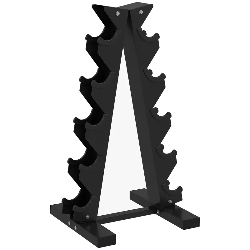 Soporte de Almacenamiento para Mancuernas de Acero para Entrenamiento en Gimnasio Hogar Carga 100 kg 35x33x66 cm Negro