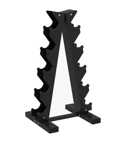 Soporte de Almacenamiento para Mancuernas de Acero para Entrenamiento en Gimnasio Hogar Carga 100 kg 35x33x66 cm Negro