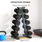 Soporte de Almacenamiento para Mancuernas de Acero para Entrenamiento en Gimnasio Hogar Carga 100 kg 35x33x66 cm Negro