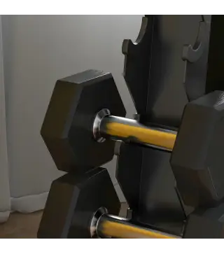 Soporte de Almacenamiento para Mancuernas de Acero para Entrenamiento en Gimnasio Hogar Carga 100 kg 35x33x66 cm Negro