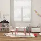 Set de Mesa y 2 Sillas Conjunto de Muebles Infantiles de 3 Piezas para Niños de +3 Años con Estampado Animales y Rosa