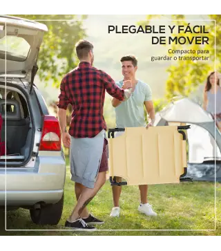 Tumbona de Jardín con Toldo Ajustable Respaldo Regulable en 4 Niveles Reposacabezas para Terraza 70x200x45 cm Crema