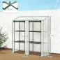 Invernadero de Jardín de 3 Niveles con Estantes Techo Inclinado y Puertas con Cremallera 143x46x141/151 cm Transparente