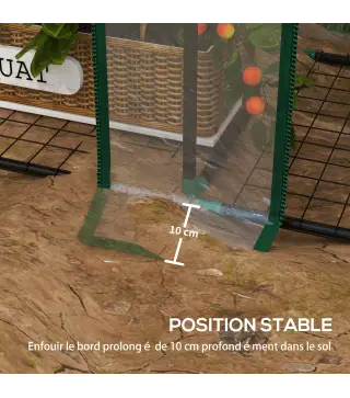 Invernadero de Jardín de 3 Niveles con Estantes Techo Inclinado y Puertas con Cremallera 143x46x141/151 cm Transparente