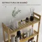 Mueble sobre Inodoro con 3 Estantes y Alfombrillas Antideslizantes 68x20x165 cm Natural